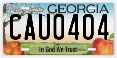 GA license plate CAU0404