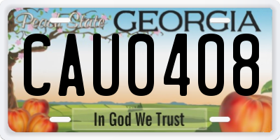 GA license plate CAU0408