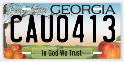 GA license plate CAU0413