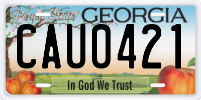 GA license plate CAU0421