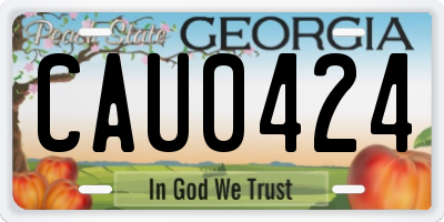GA license plate CAU0424