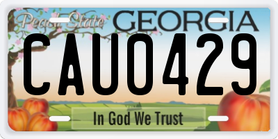 GA license plate CAU0429
