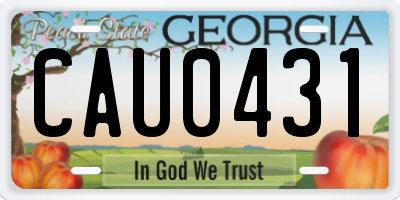 GA license plate CAU0431