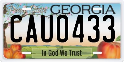 GA license plate CAU0433