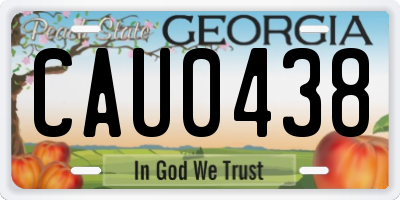 GA license plate CAU0438
