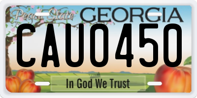 GA license plate CAU0450