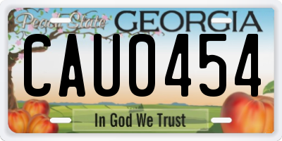 GA license plate CAU0454