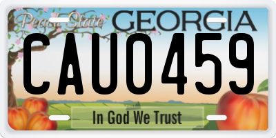 GA license plate CAU0459