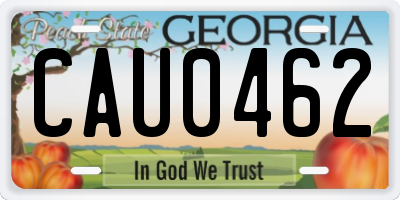 GA license plate CAU0462