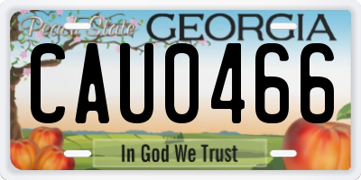 GA license plate CAU0466