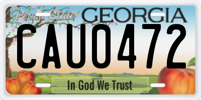 GA license plate CAU0472