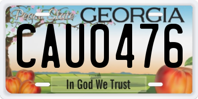 GA license plate CAU0476