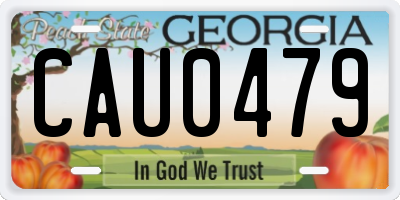 GA license plate CAU0479