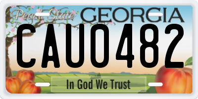 GA license plate CAU0482