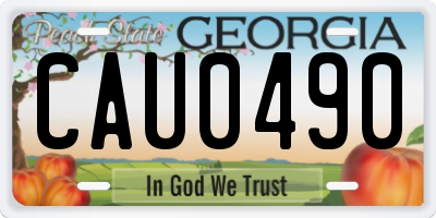 GA license plate CAU0490
