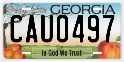 GA license plate CAU0497