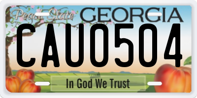 GA license plate CAU0504