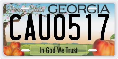 GA license plate CAU0517