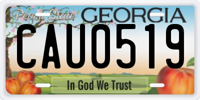 GA license plate CAU0519