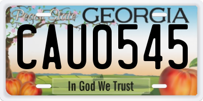 GA license plate CAU0545