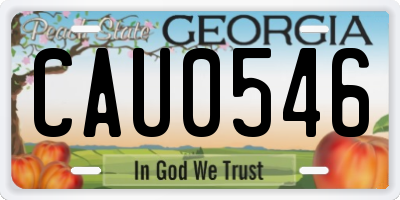 GA license plate CAU0546