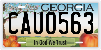 GA license plate CAU0563