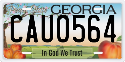 GA license plate CAU0564