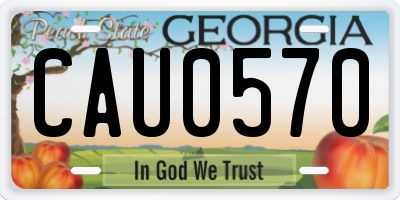 GA license plate CAU0570
