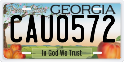 GA license plate CAU0572