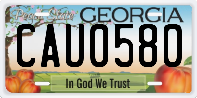 GA license plate CAU0580