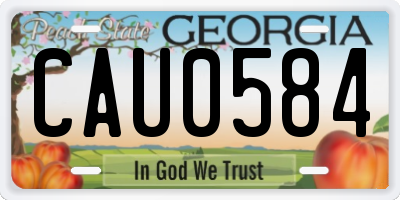 GA license plate CAU0584