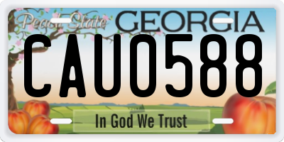 GA license plate CAU0588