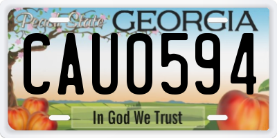 GA license plate CAU0594