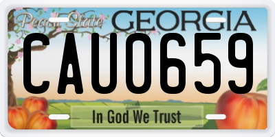 GA license plate CAU0659