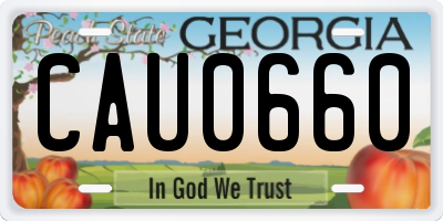 GA license plate CAU0660