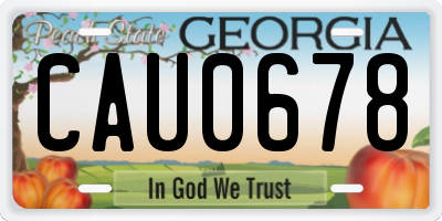GA license plate CAU0678