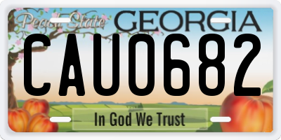 GA license plate CAU0682