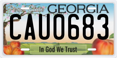 GA license plate CAU0683