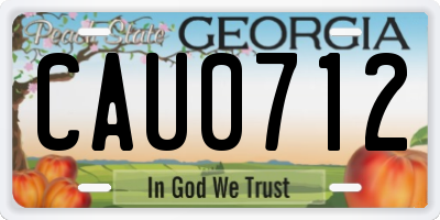 GA license plate CAU0712