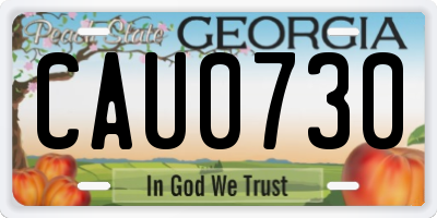 GA license plate CAU0730