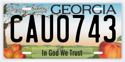 GA license plate CAU0743