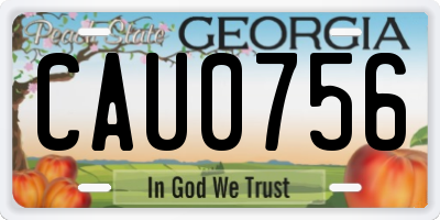 GA license plate CAU0756