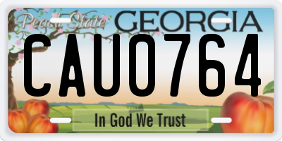 GA license plate CAU0764
