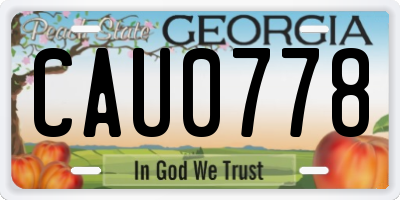 GA license plate CAU0778
