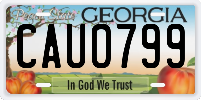 GA license plate CAU0799
