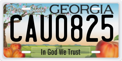 GA license plate CAU0825