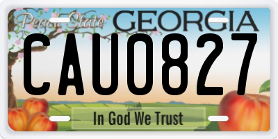 GA license plate CAU0827