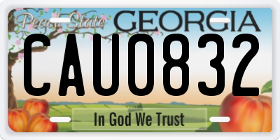 GA license plate CAU0832