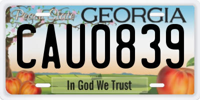 GA license plate CAU0839