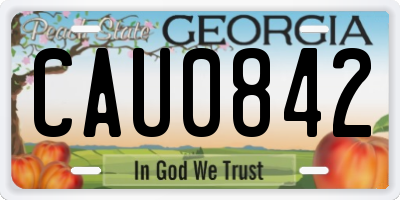 GA license plate CAU0842